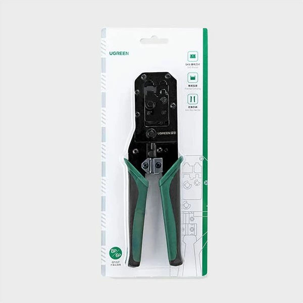 Pinca krimpimi UTP, UGREEN 70683, për RJ45/RJ11, e zezë/jeshile, blister