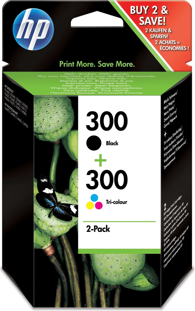 Kartush boje, HP, 300 CN637EE, 200 faqe, multipack 2-pack, black + cyan + magenta + yellow