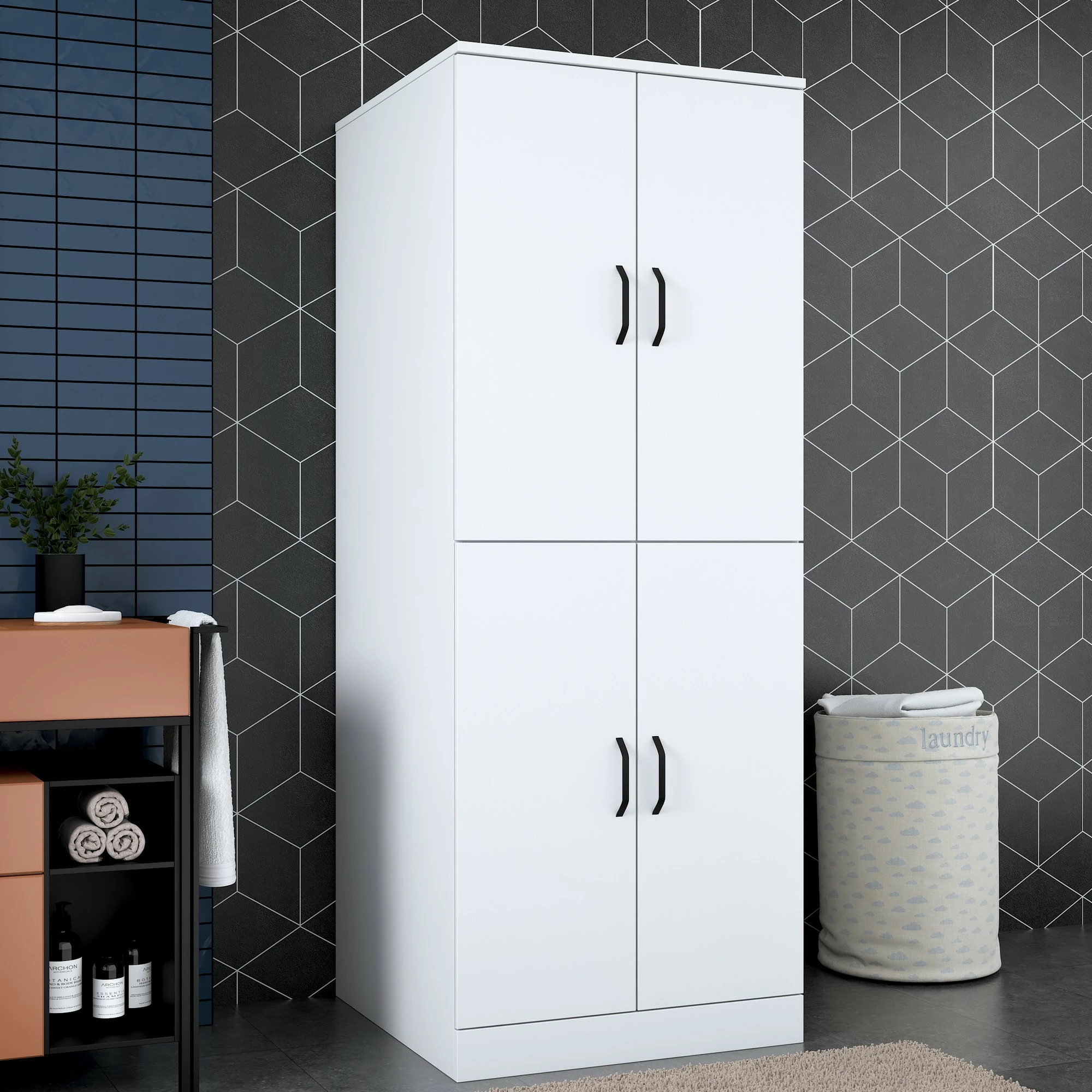 Dollap për lavatriçe, i bardhë, Hanah Home, KD109 - 3198