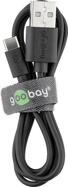 Kabllo USB Goobay 59122, USB-A në USB-C, 2 m, USB 2.0, 3A, e zezë