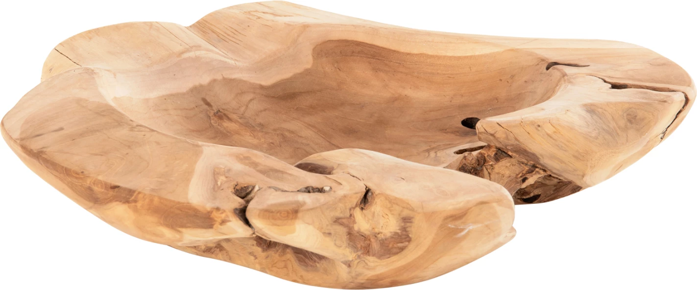 Enë dekorative për tavolinë, dru tik, YOKI, Φ58x12H cm