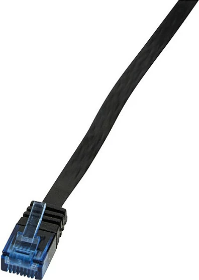 Kabllo rrjeti LogiLink Patch Flat Cat.6 U/UTP 1m, e zezë