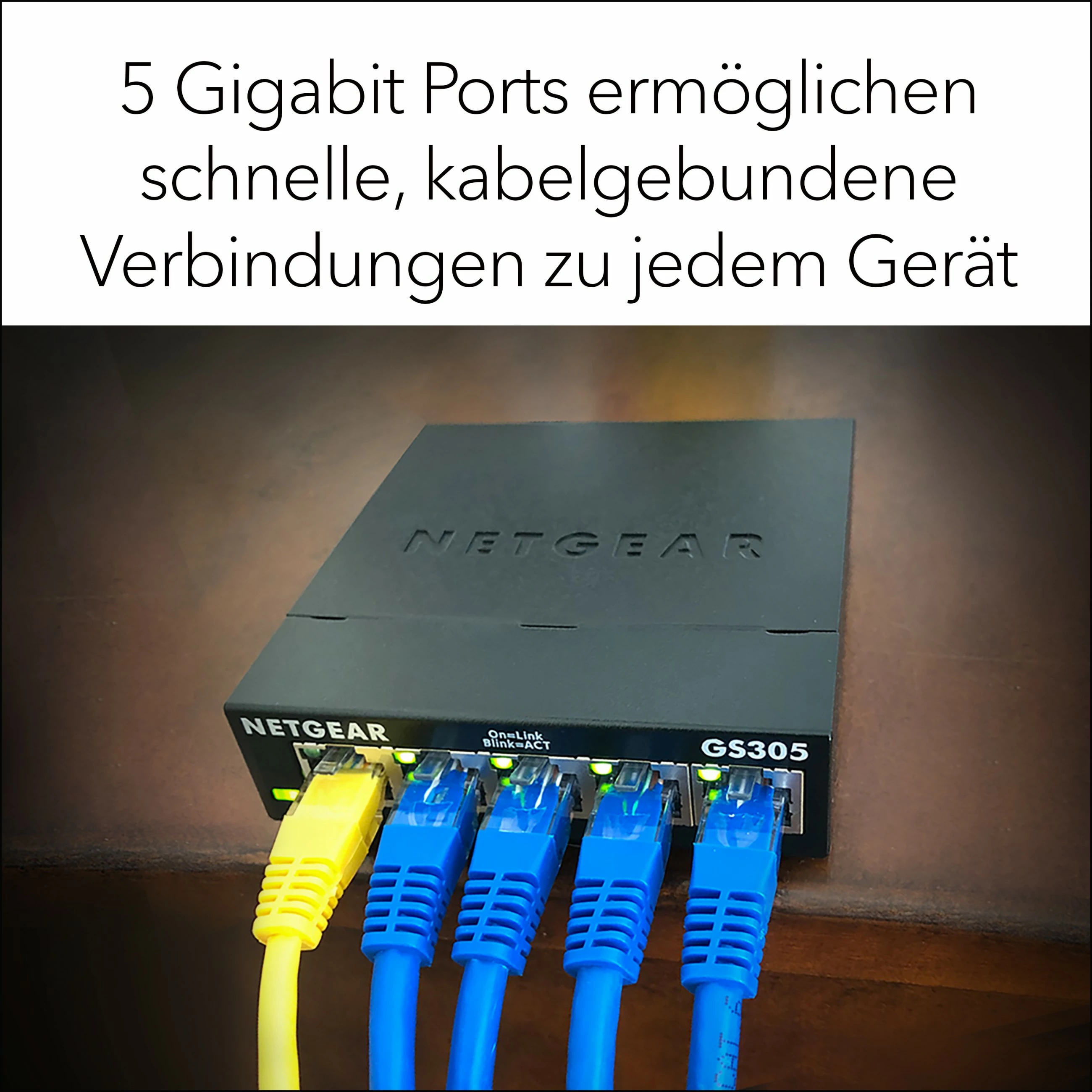 Switch NETGEAR GS305, Gigabit Ethernet, i pamontueshëm