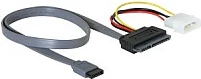 Kabllo SATA DeLOCK All-in-One, 0.5 m, data + rrymë (Molex 4-pin)