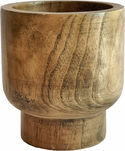 Vazë druri Cedar, ngjyrë kafe, 21x21x24cm