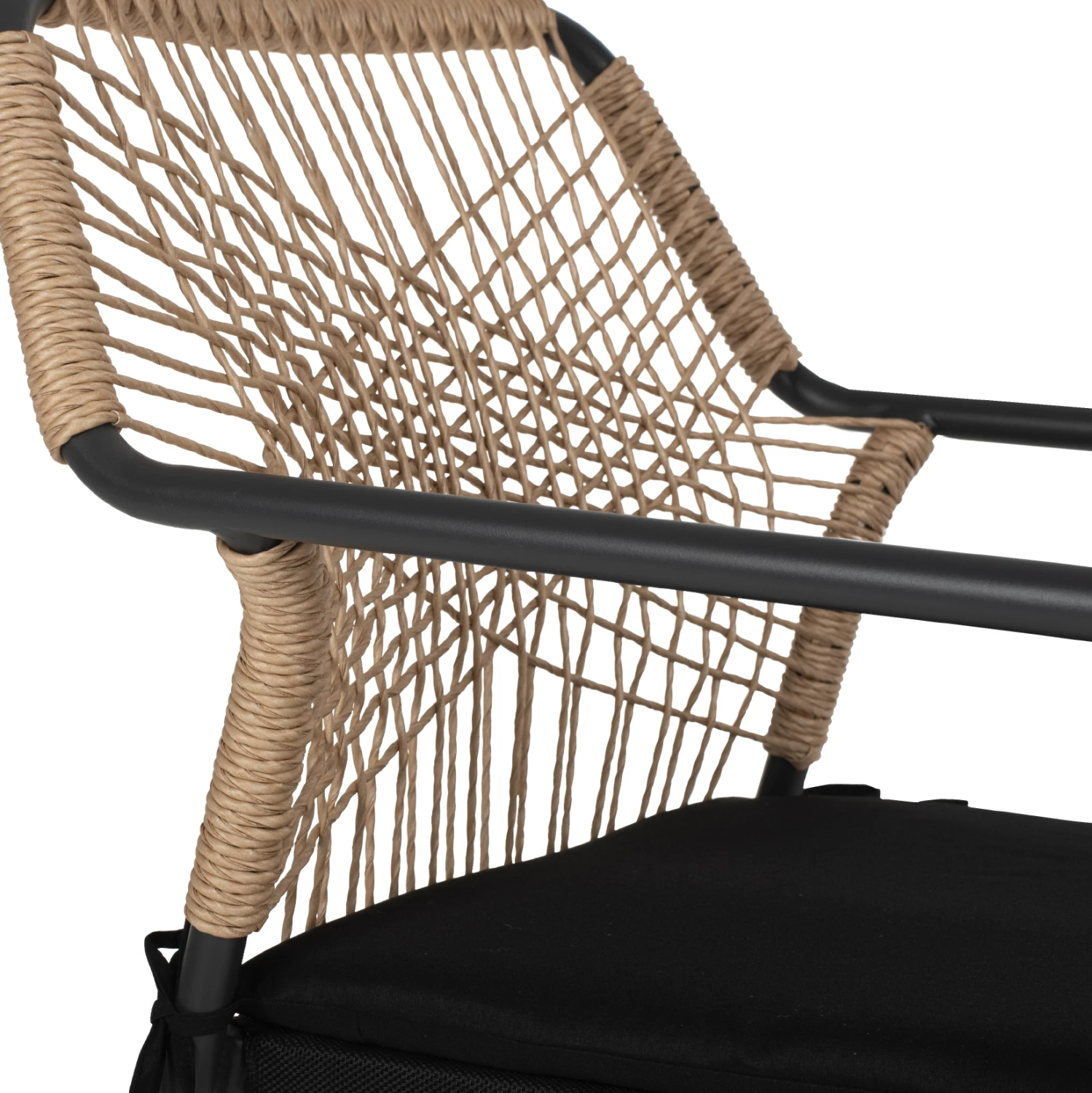 Karrige alumini për jashtë, FH5865.11, kornizë gri e errët dhe shportë bexh, jastëk i zi