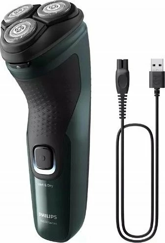 Makinë rroje Philips Series 3000X X3002/00, Wet & Dry, rrotative 3-kokëshe, me trimer, IPX7, jeshile