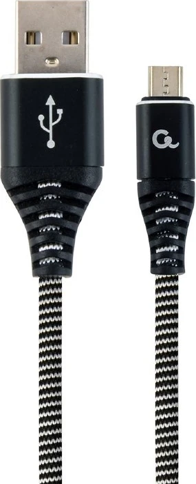 Kabllo USB Cablexpert CC-USB2B-AMMBM-2M-BW, USB 2.0, USB A në Micro-USB B, E Zezë