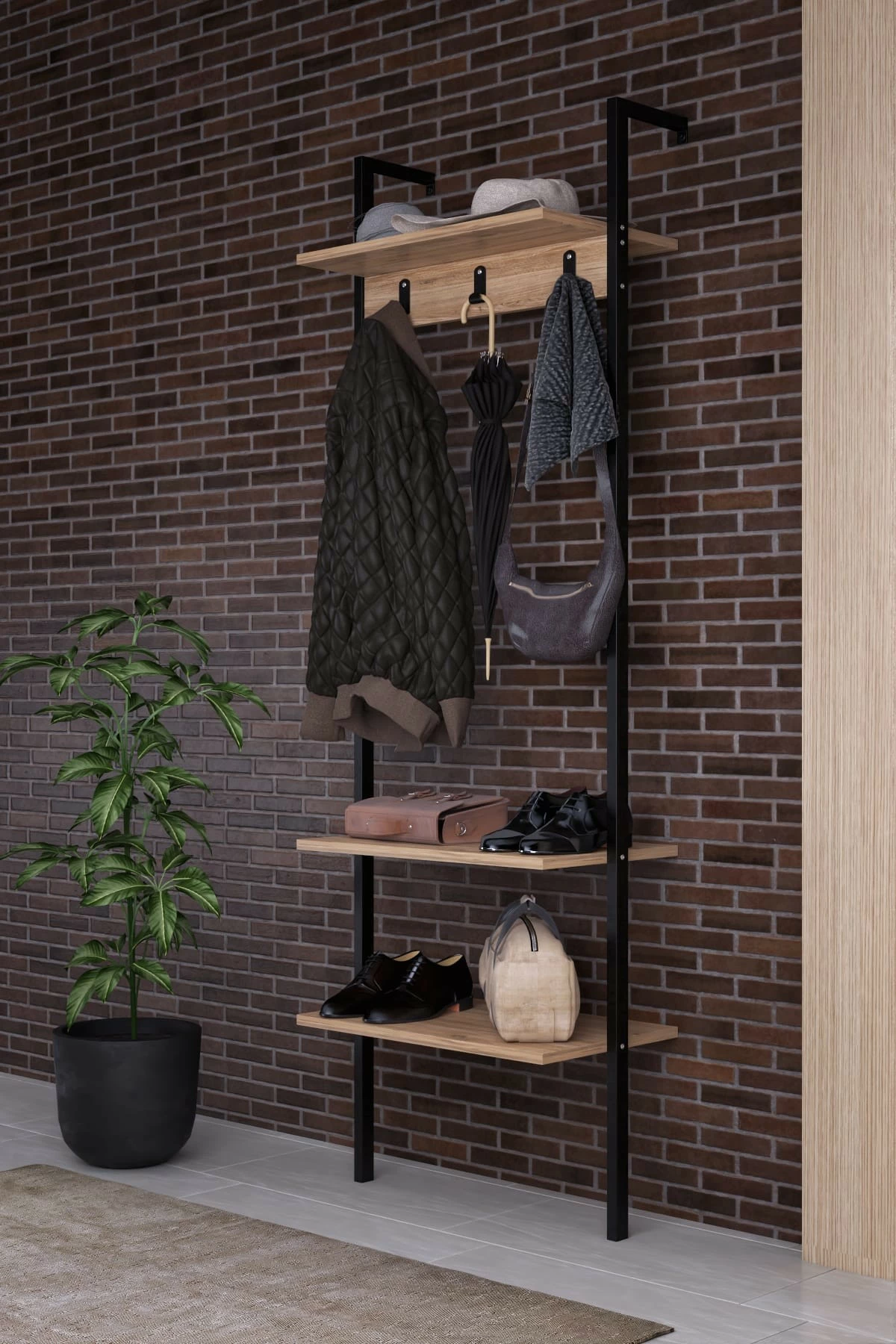 Stendë korridori, ngjyrë e zezë, Skye Decor, Nina