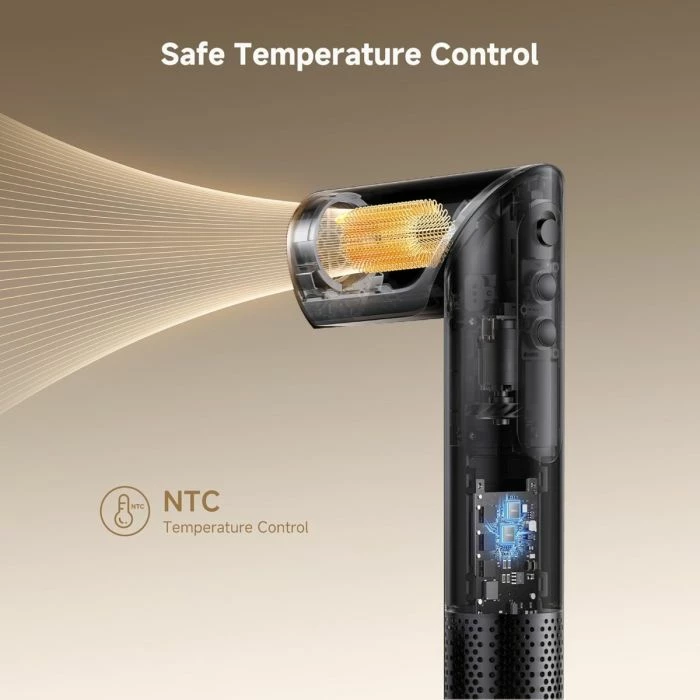 Tharëse flokësh dhe stilues DREAME Dazzle AZD20A, motor 110,000 RPM, jonizim 300 milion, ekran digjital, set me 5 shtojca magnetike, argjendtë