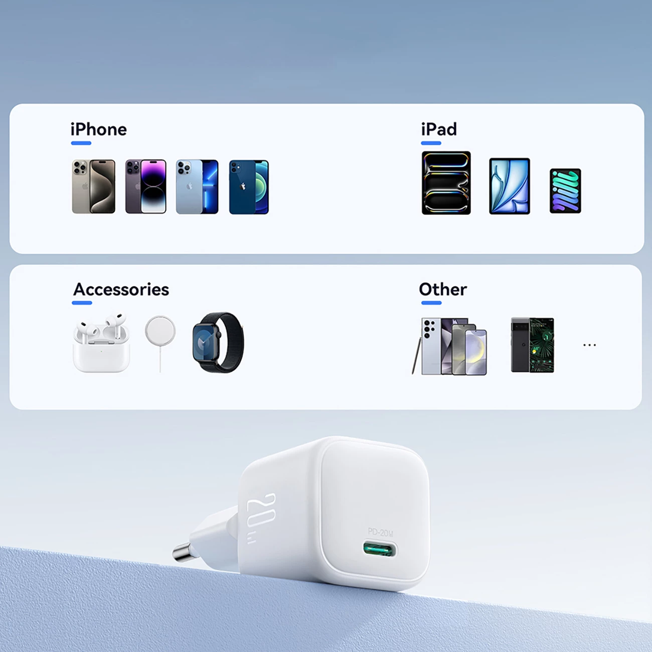 Karikues muri Joyroom JR-TCG08, GaN, 20W, USB-C, i bardhë