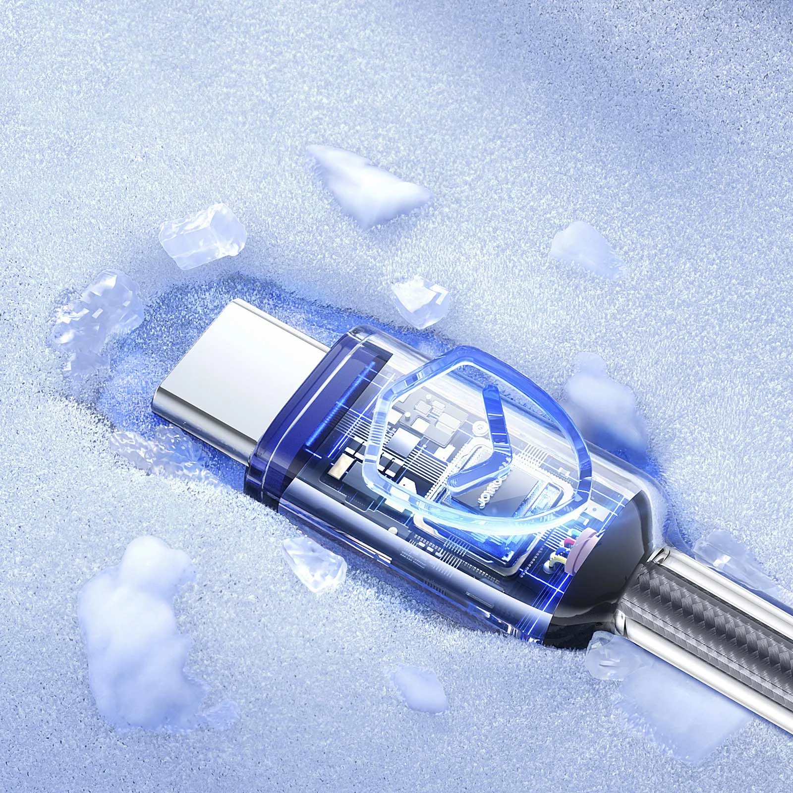 Kabllo USB-C në USB-C Joyroom S-A42 Crystal-Clear Series, 1.2m, 60W, e zezë