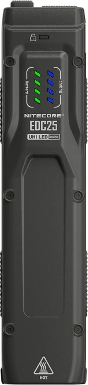 Elektrik dore Nitecore EDC25, LED, bateri e integrume, e zezë