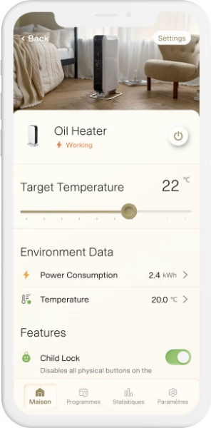 Radiator panel konveksion me Wi‑Fi MILL Invisible Smart PA400WIFI4 400W, i bardhë