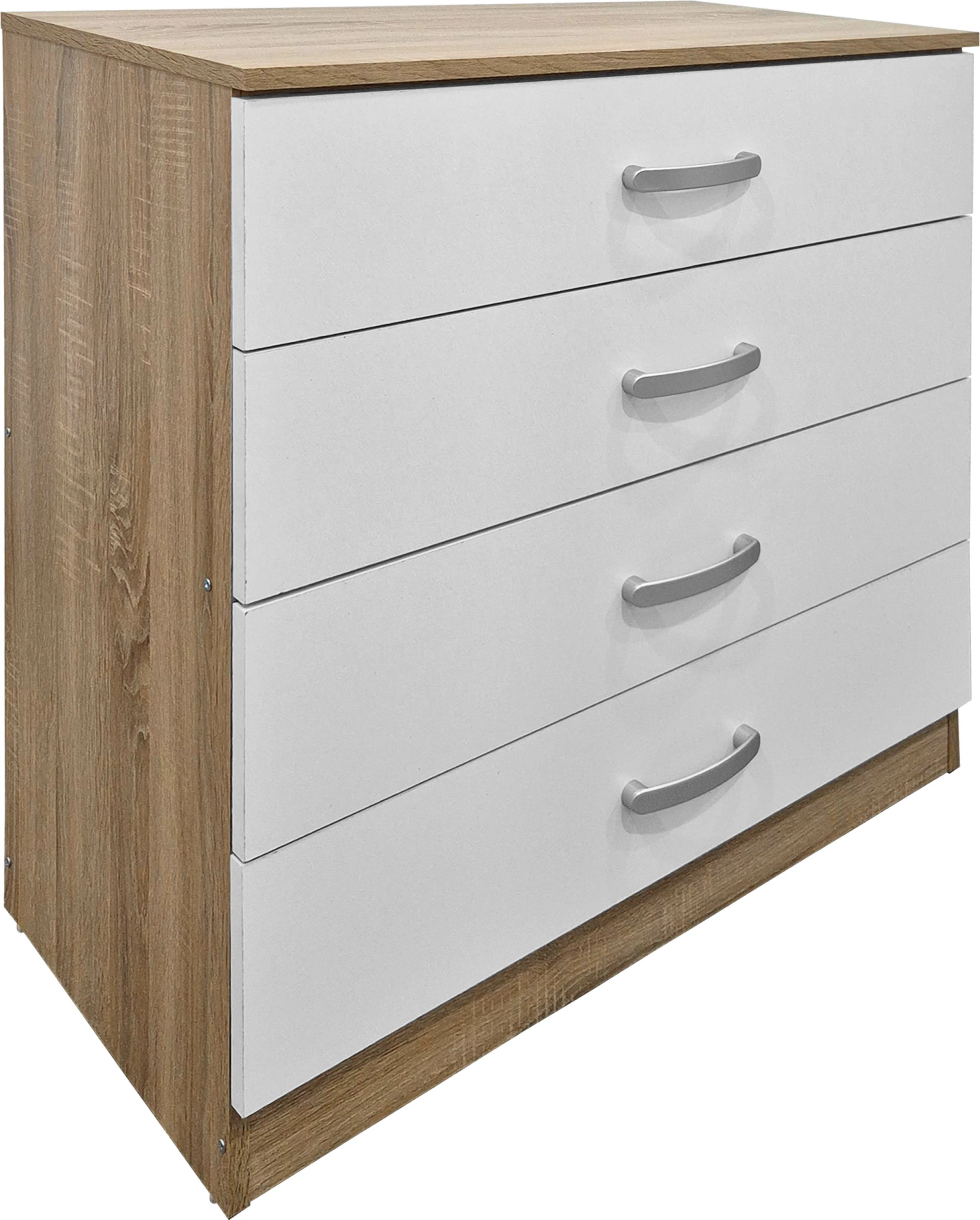 Set dhome gjumi Athos, sonoma e bardhë, krevat 140x200cm, set 4 copë