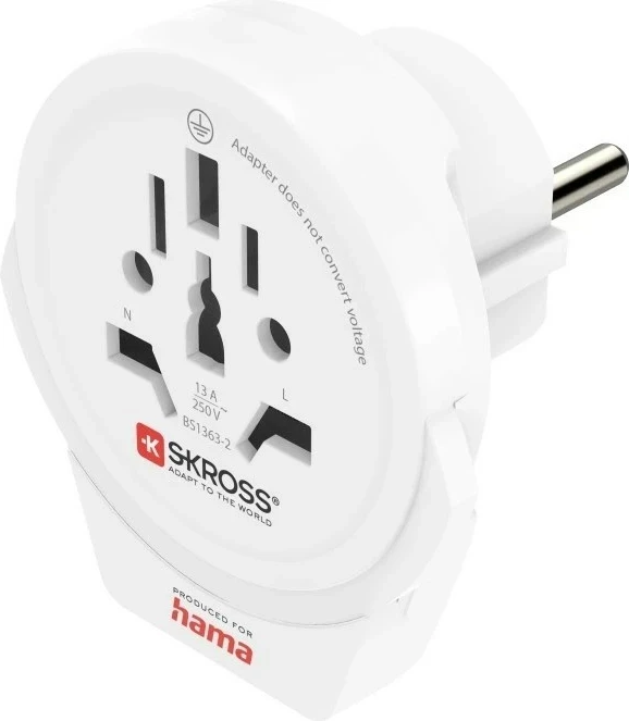 Adapter Hama World Travel USB, bardhë
