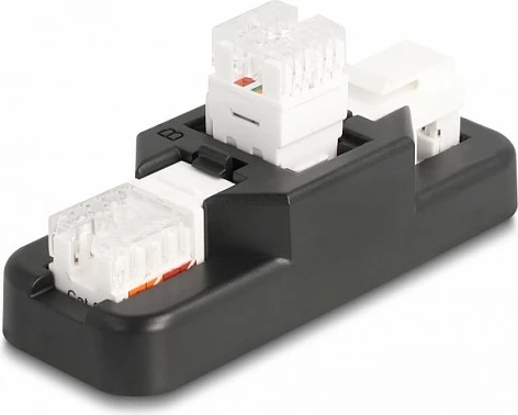 Modul Keystone DeLOCK LSA RJ45/RJ11 Cat.6, set 3 copë, zi/bardhë