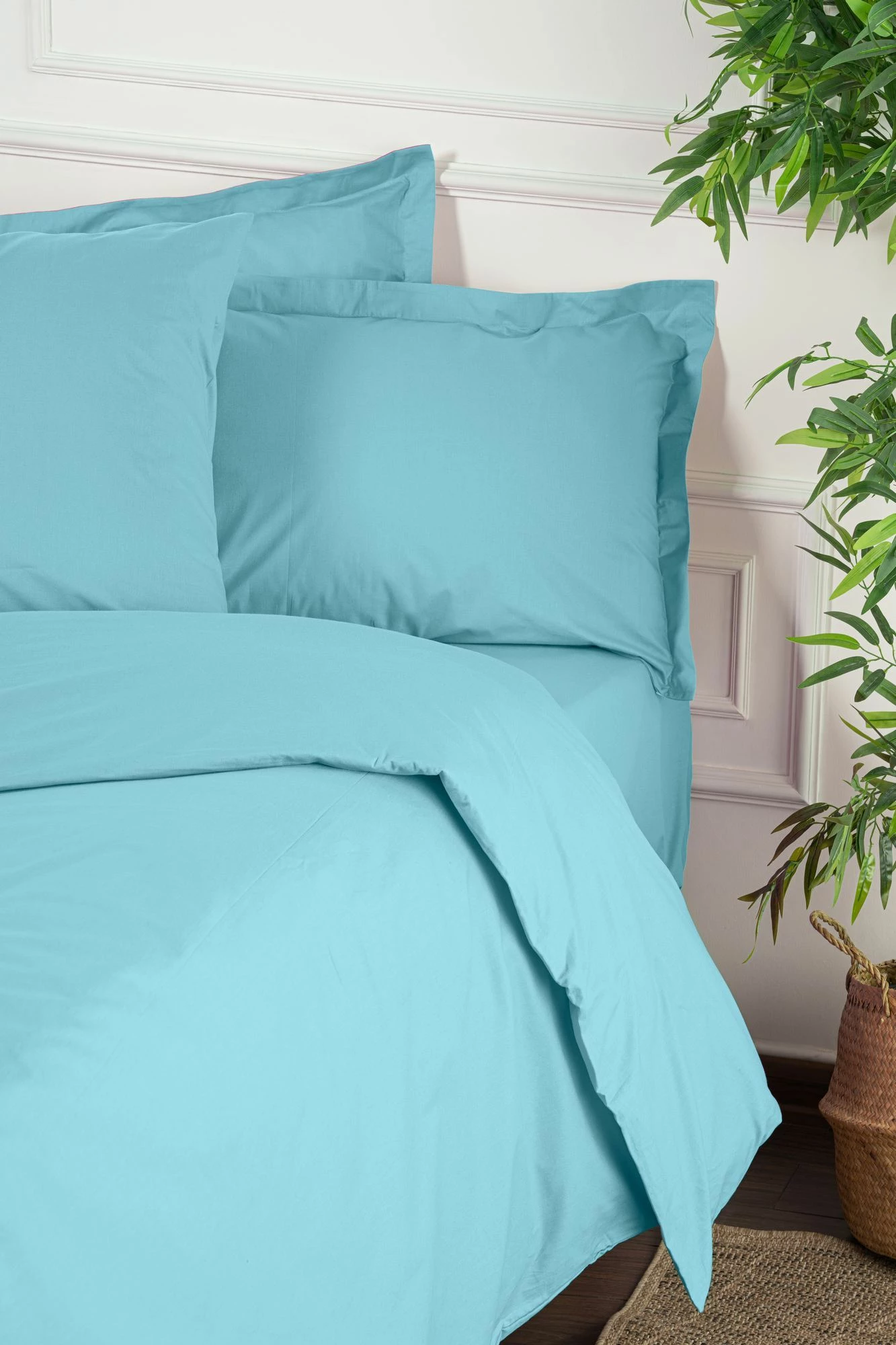 Set mbulesë për jorgan dopio, ngjyrë turquoise, L'essentiel