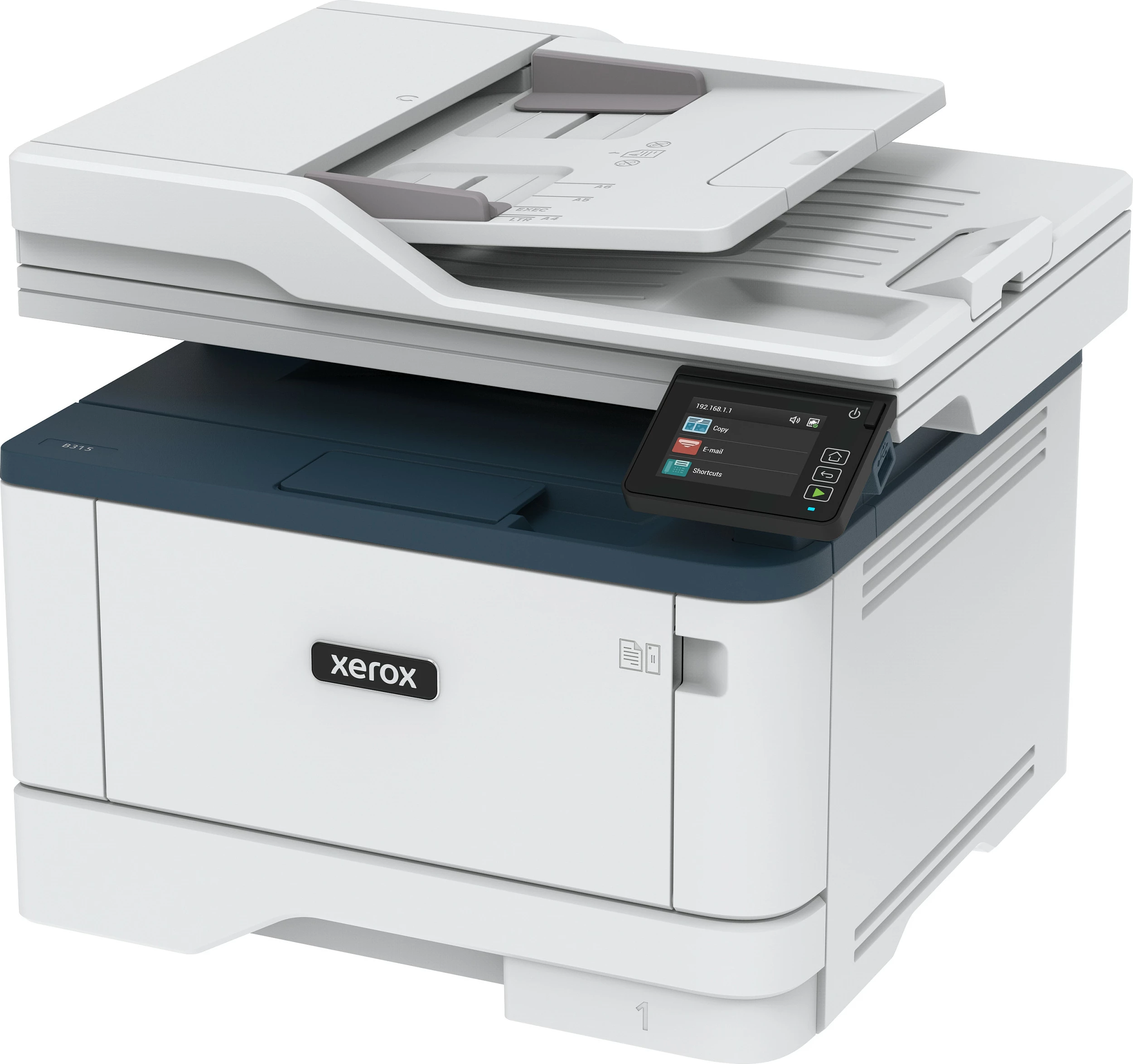 Printer multifunksional Xerox B315, laser, mono, wireless, duplex, 2 kaseta, 350 fletë, A4, blu/bardhë