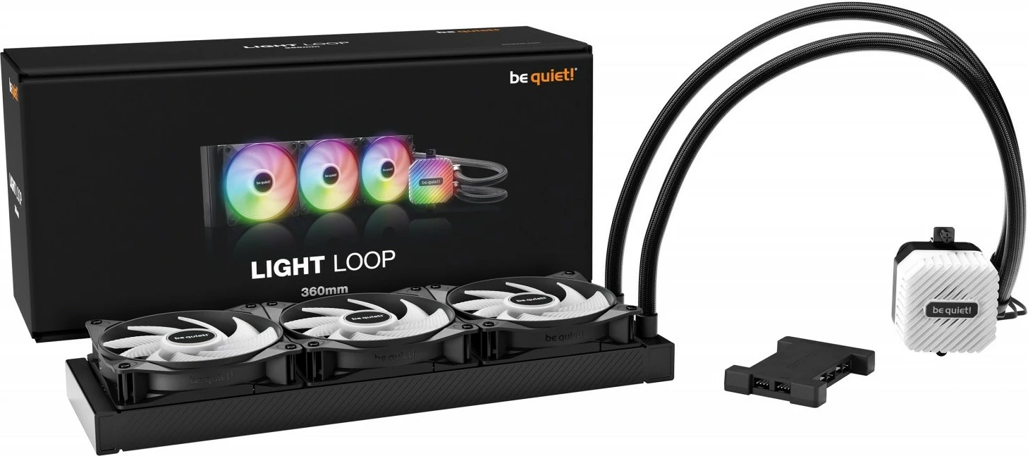 Ftohës me ujë për procesor Be quiet! Light Loop 360mm AIO ARGB, 3 ventilatorë, i zi