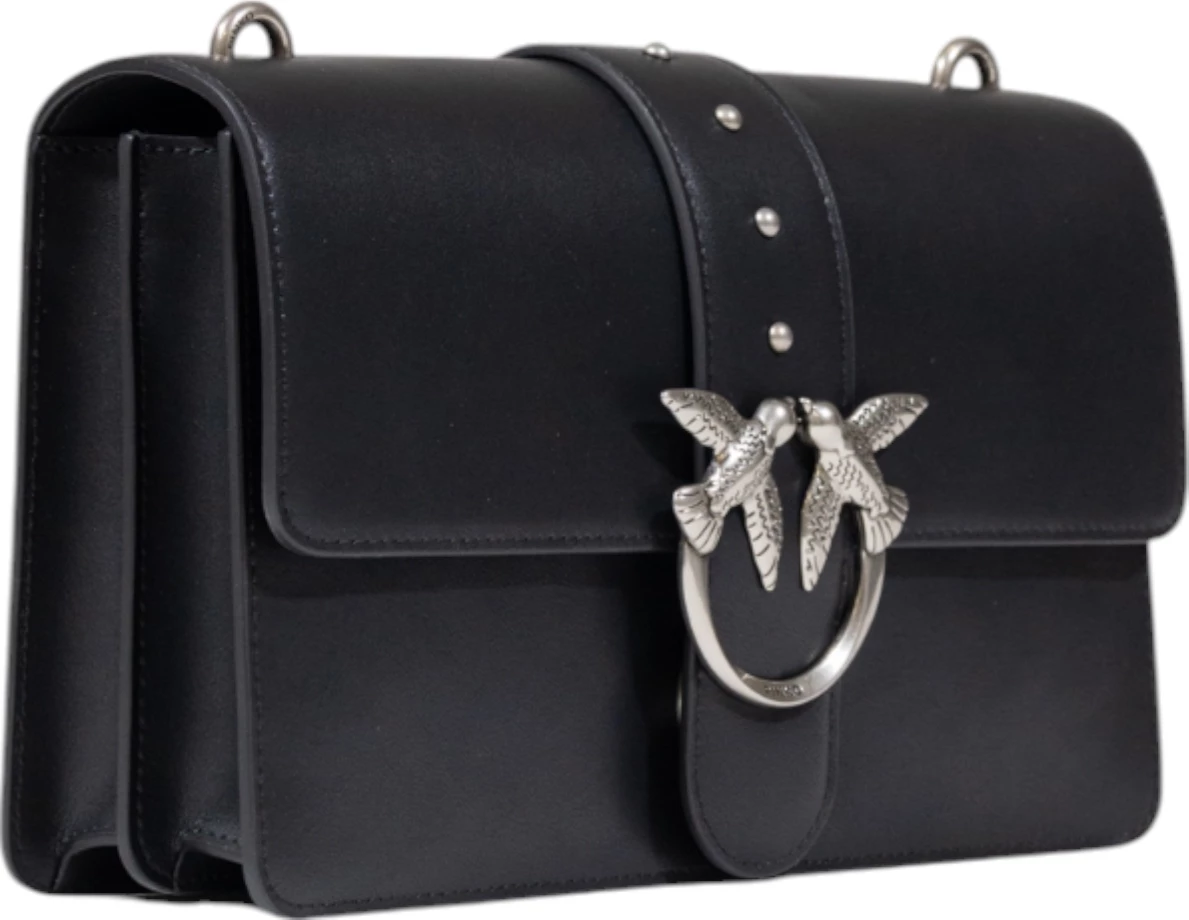 Çantë krahu Pinko Love One Classic ST. CL Vitello 105857, e zezë/argjend