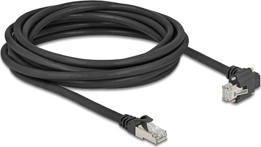 Kabllo Ethernet DeLOCK 80924, Cat6, 5 m, RJ-45 me vida, konektor këndor, e zezë