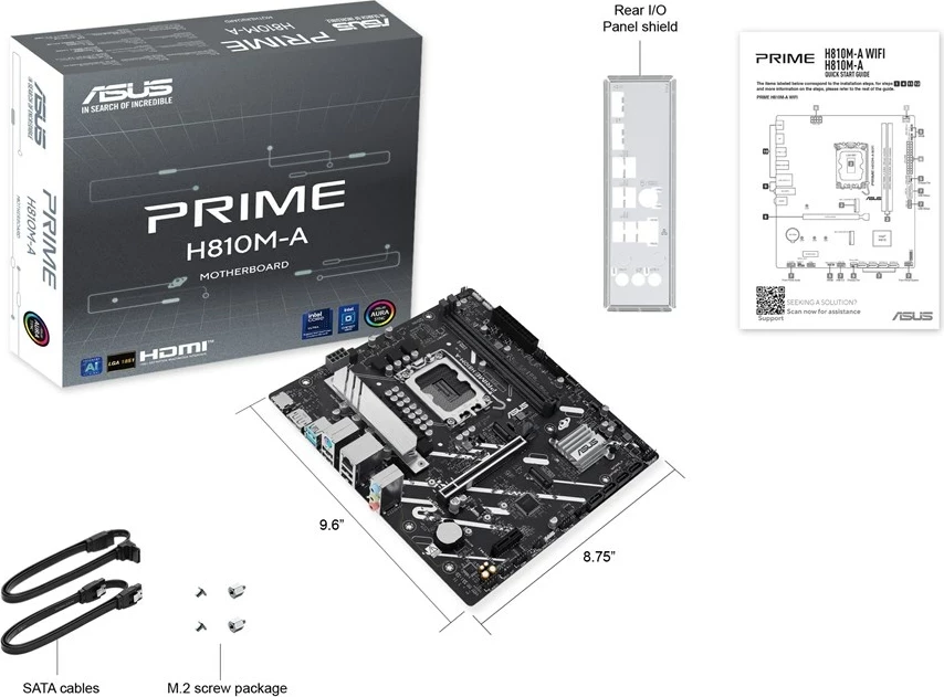 Pllakë amë ASUS PRIME H810M-A-CSM, Intel H810, micro ATX, E zezë