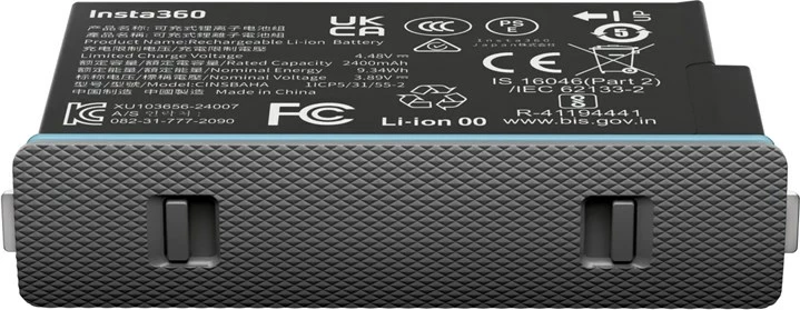 Bateri Insta360 X5 për kamera, 2400 mAh, e zezë