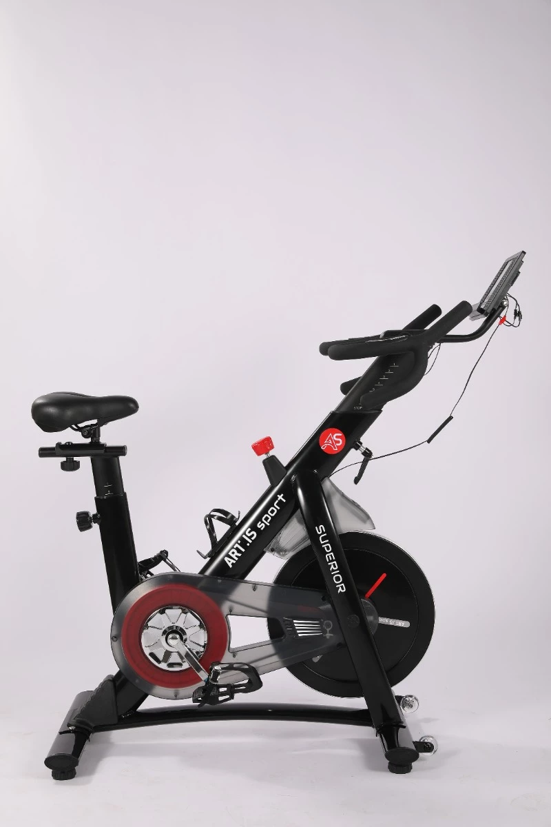 biçikletë statike indoor ART.IS sport Superior AS2 (AS8718), volant 8 kg, Bluetooth Kinomap/Zwift, deri 120 kg, e zezë/kuqe
