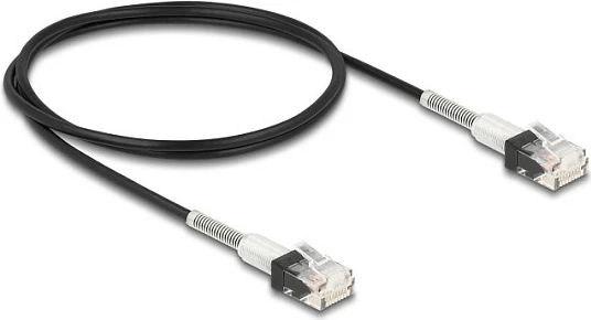 Kabllo rrjeti DeLOCK RJ45 Cat6a Slim 1 m, 10Gbps, LSZH, e zezë