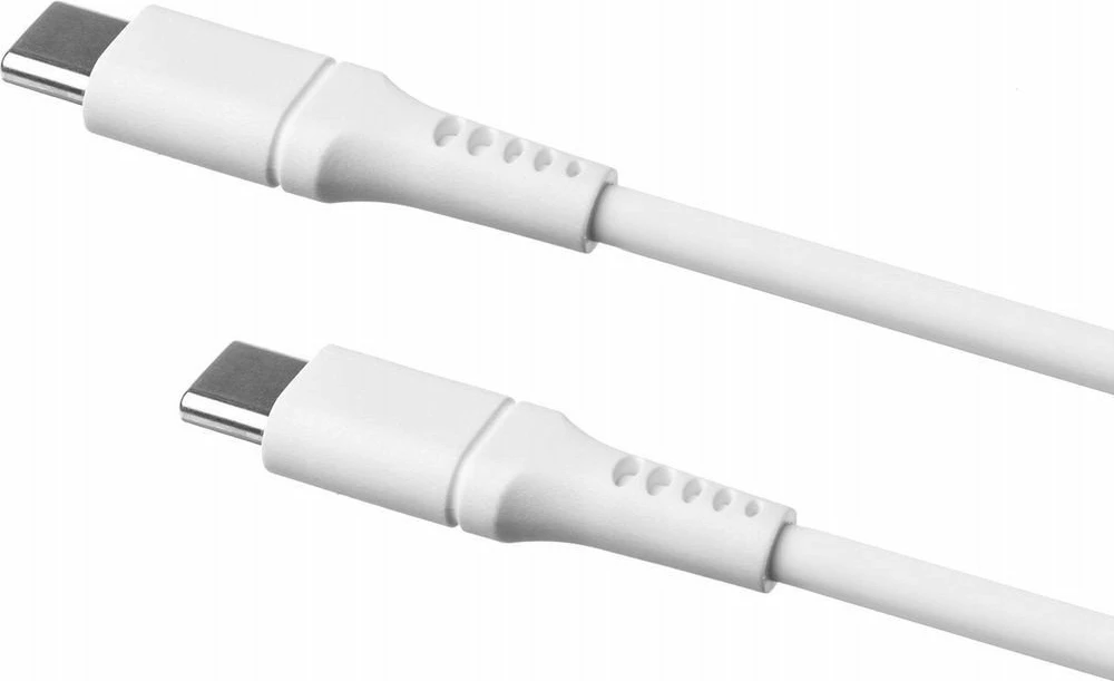 Kabllo USB-C–USB-C Fixed FIXDLS-CC2-WH 2 m PD 60W, e bardhë, me organizues ngjitës dhe rrip Velcro