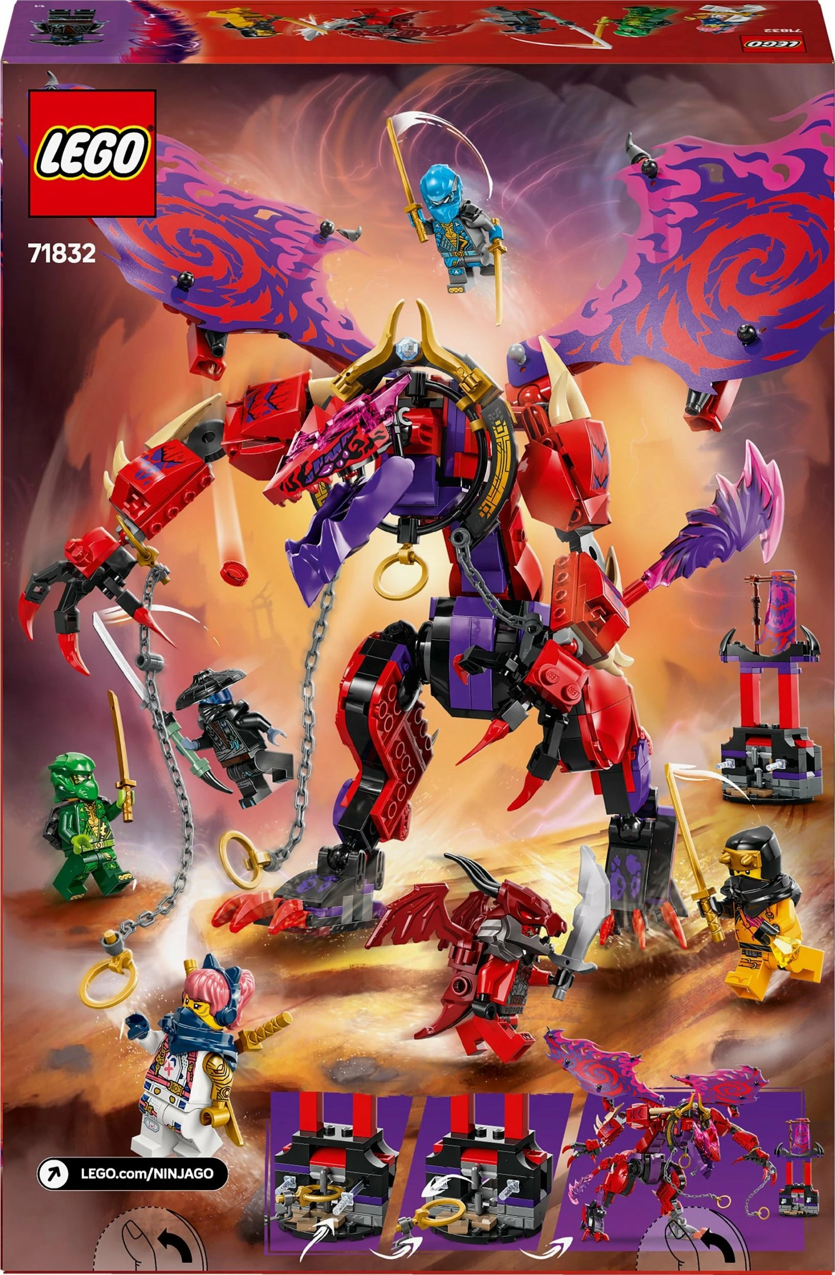 Set LEGO NINJAGO Chaos Dragon Fangthunder 71832, 668 copë