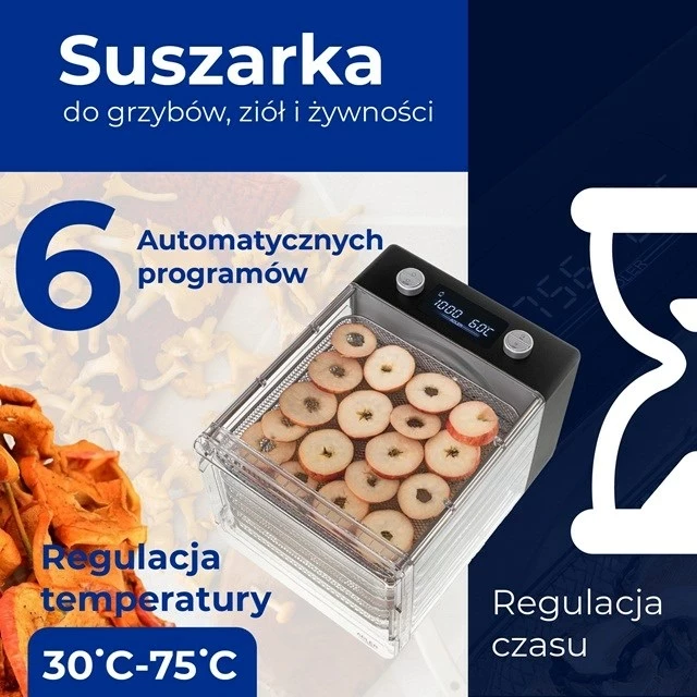 Tharëse kërpudhash, frutash dhe perimesh Adler AD 6660, 600 W, e zezë