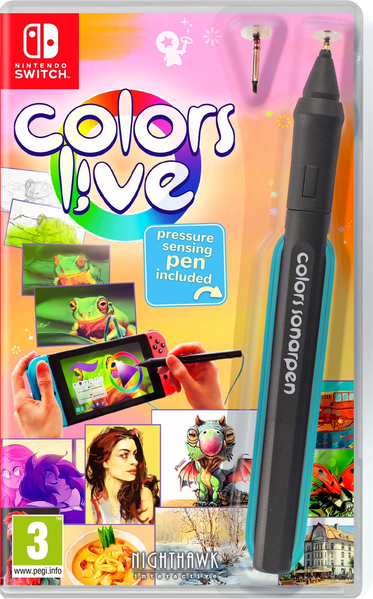 Softuer vizatimi për Nintendo Switch Nighthawk Interactive Colors Live, me stilolaps presion-sensitiv (pen) i përfshirë
