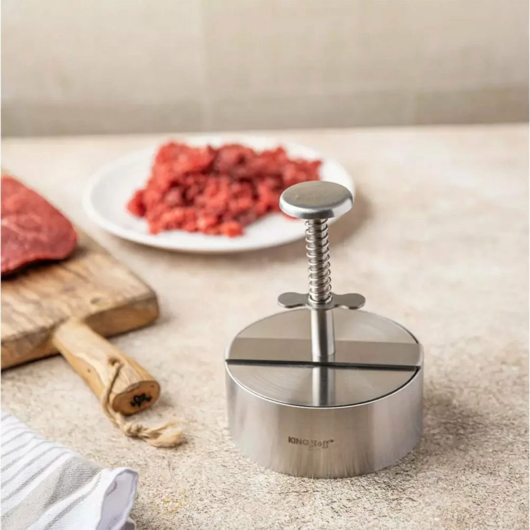 Formues për petë burgeri KingHoff KH-1879 inox, argjend
