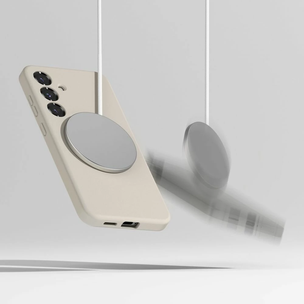 Mbështjellës Ringke Silicone MagSafe për Samsung Galaxy S25, Bezhe