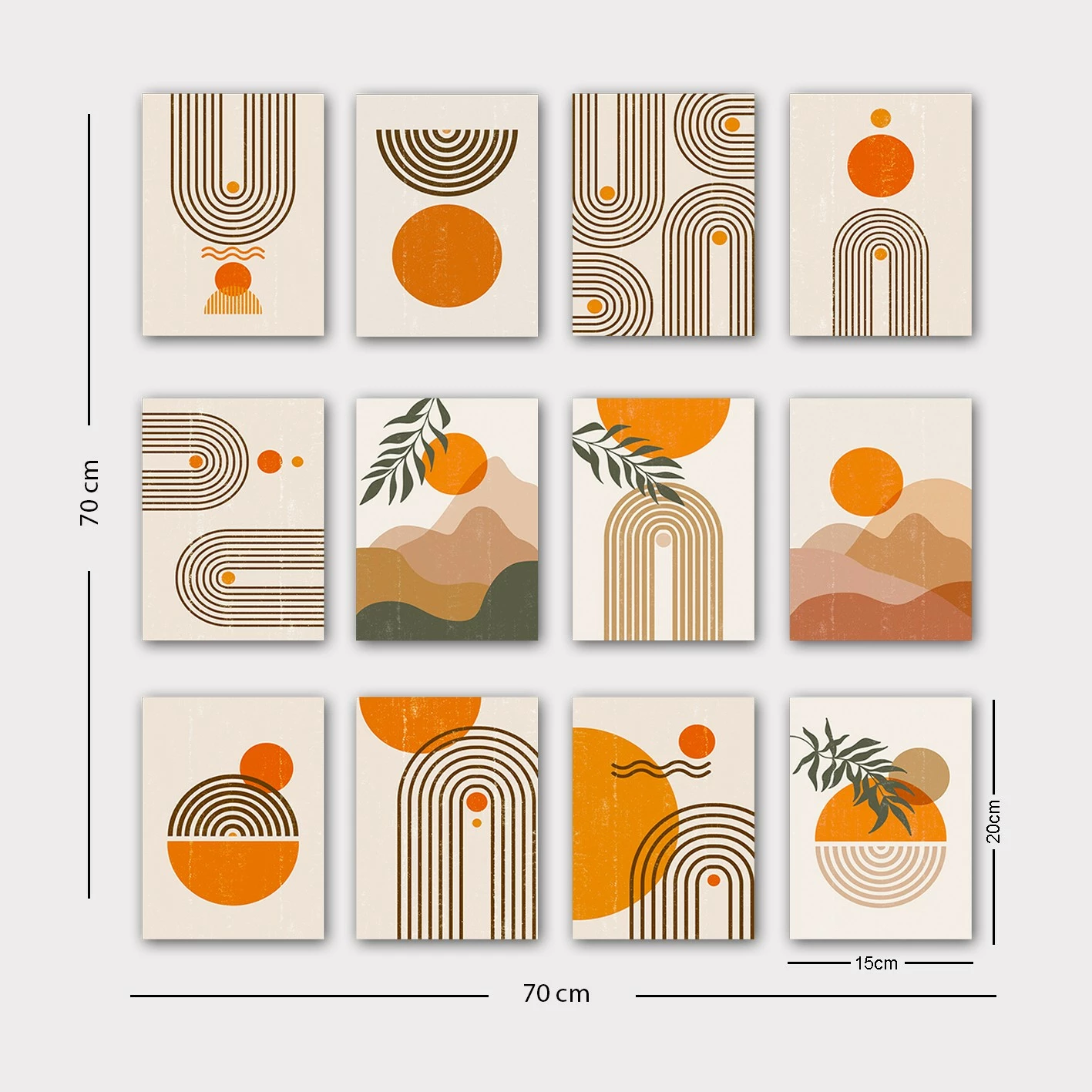 Piktura dekorative MDF (12 copë), Wallity, 12MDF14YS