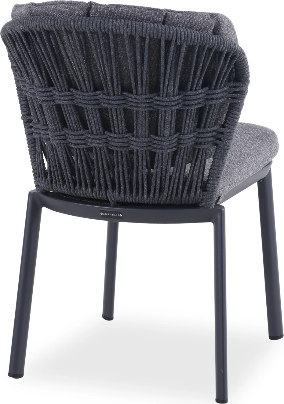 Karrige ngrënieje GOFFEN, alumin, jastëkë, litar, ngjyrë qymyr, 57x61.5x82cm