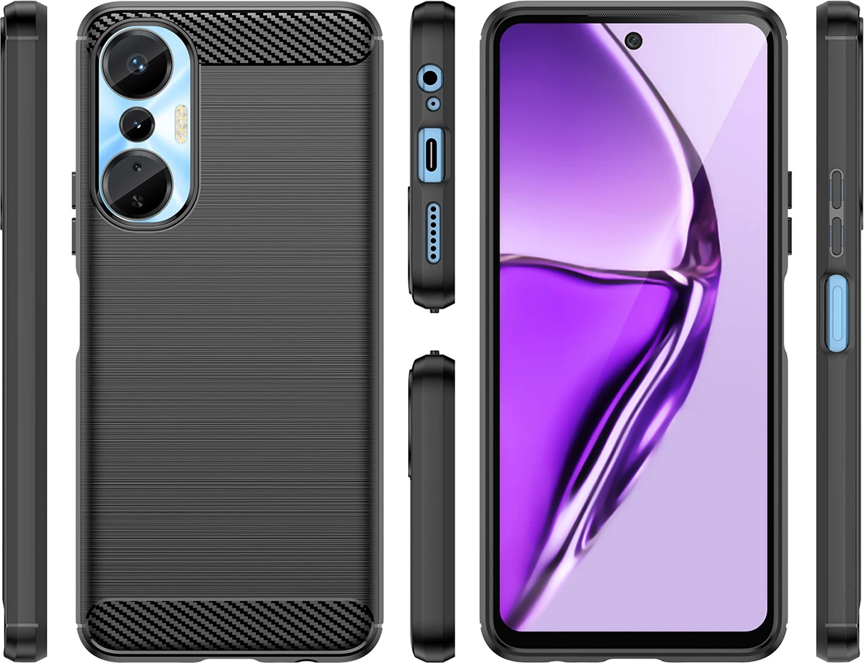 Mbështjellës Hurtel Carbon Case për Infinix Hot 20S, TPU, i zi