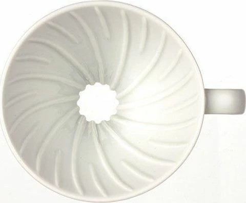 Dripper kafeje Hario 4977642020290, 02, i bardhë, set me karafë qelqi, filtra dhe lugë