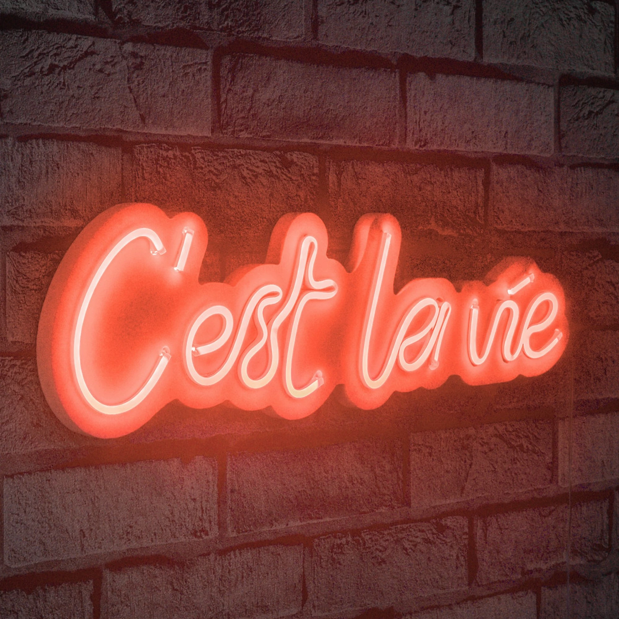 Dekor dritash LED plastike, 'C'est La Vie', ngjyrë e kuqe