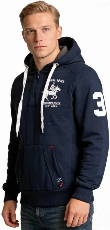Duks me kapuç për meshkuj Geographical Norway, navy blue [Madhësia: M]