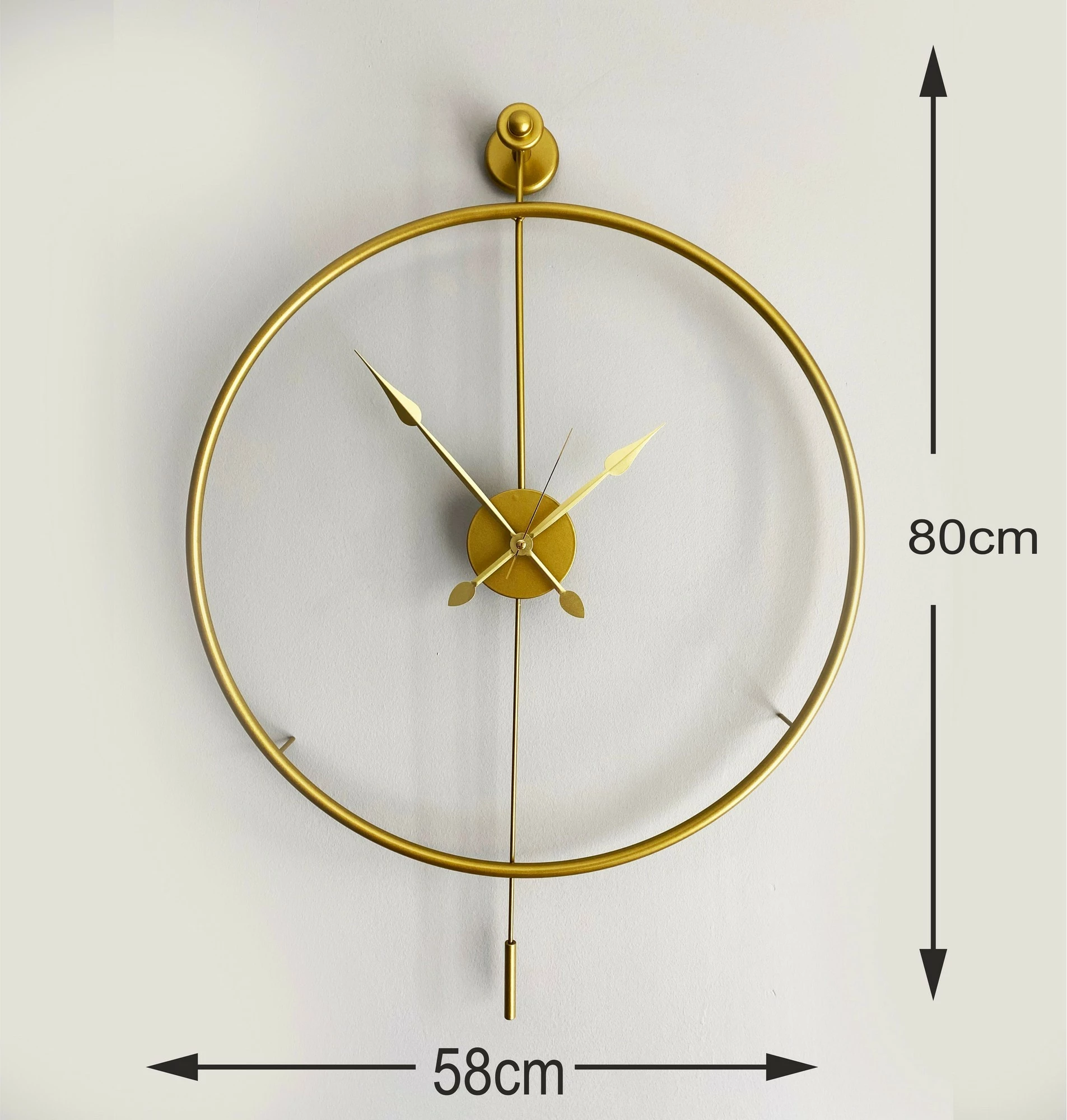 Orë muri dekorative prej metali, ngjyrë ari, Wallity Mclock-00103