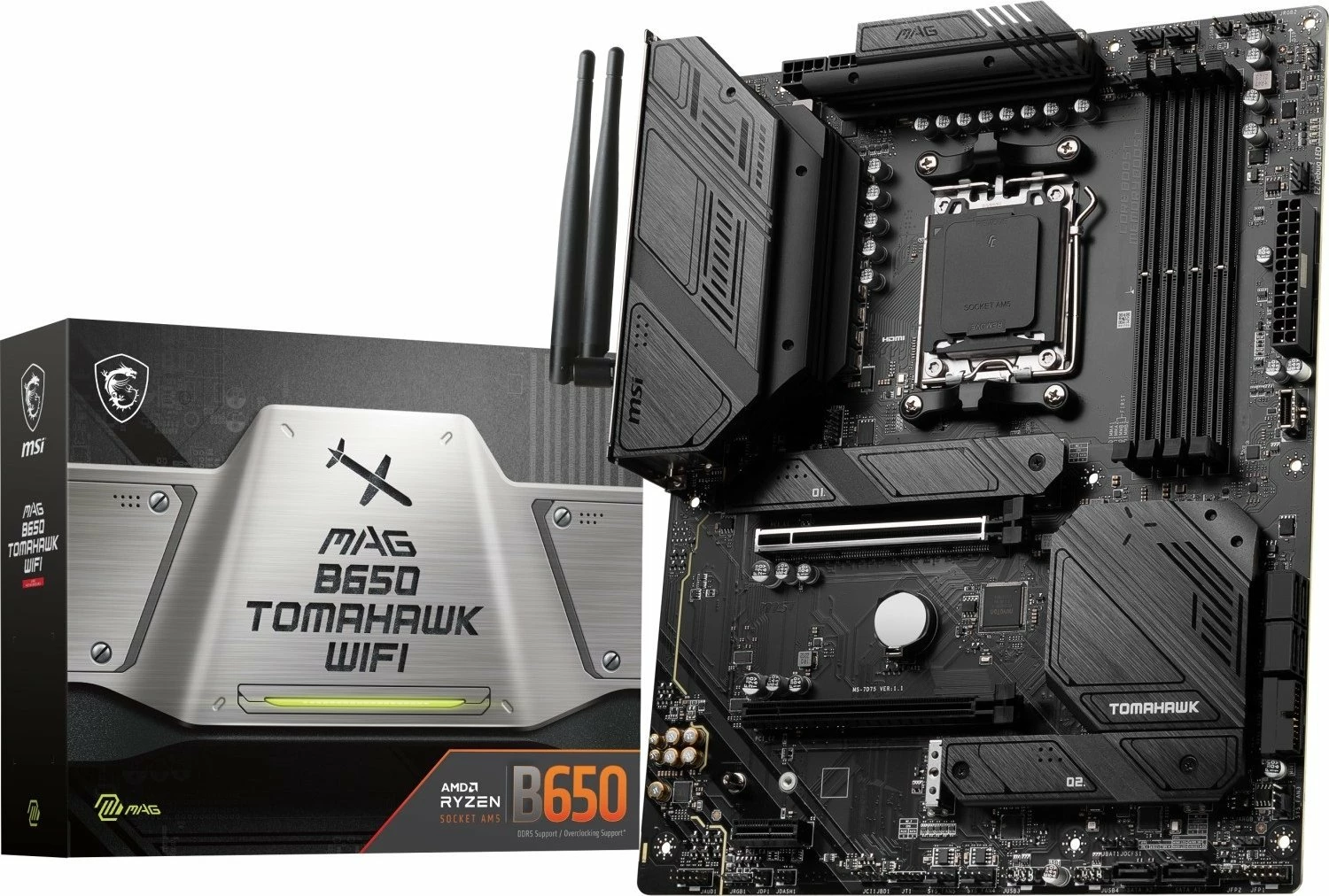 Pllakë amë MSI MAG B650 Tomahawk WiFi, ATX, DDR5 256GB, Wi‑Fi 6E, Bluetooth, 2.5G LAN
