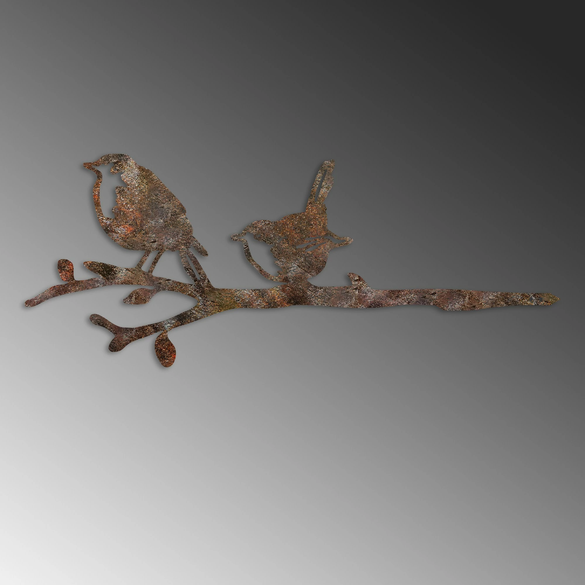 Objekt dekorativ kopshti, zogj në degë, ngjyrë kafe, Aberto Design, 55x22cm