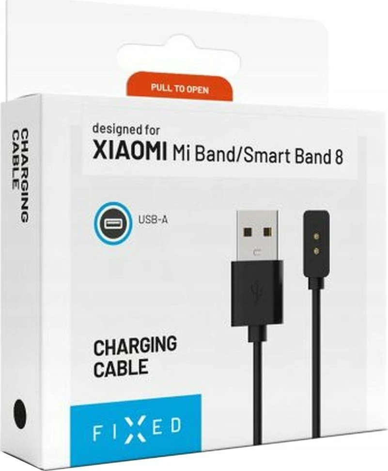 Kabllo karikimi USB-A Fixed FIXDW-1176 1 m 2.5 W për Xiaomi Mi Band/Smart Band 8/9/Pro/Active & Redmi Smart Band 2, e zezë