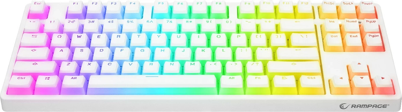 Tastierë mekanike Rampage TKL GHOST, Huano Red Switch, RGB, e bardhë