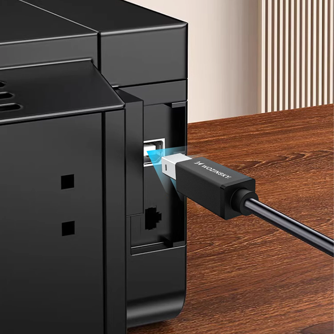 Kabllo USB-B në USB-A, Wozinsky WKDDY4S, 1 m 480 Mb/s, e zezë