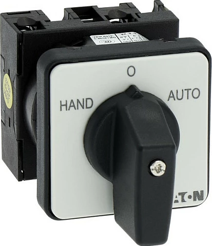 Çelës ndërrues Eaton T0-1-15431/E, 1P 20A, HAND-0-AUTO, IP65, i zi/gri