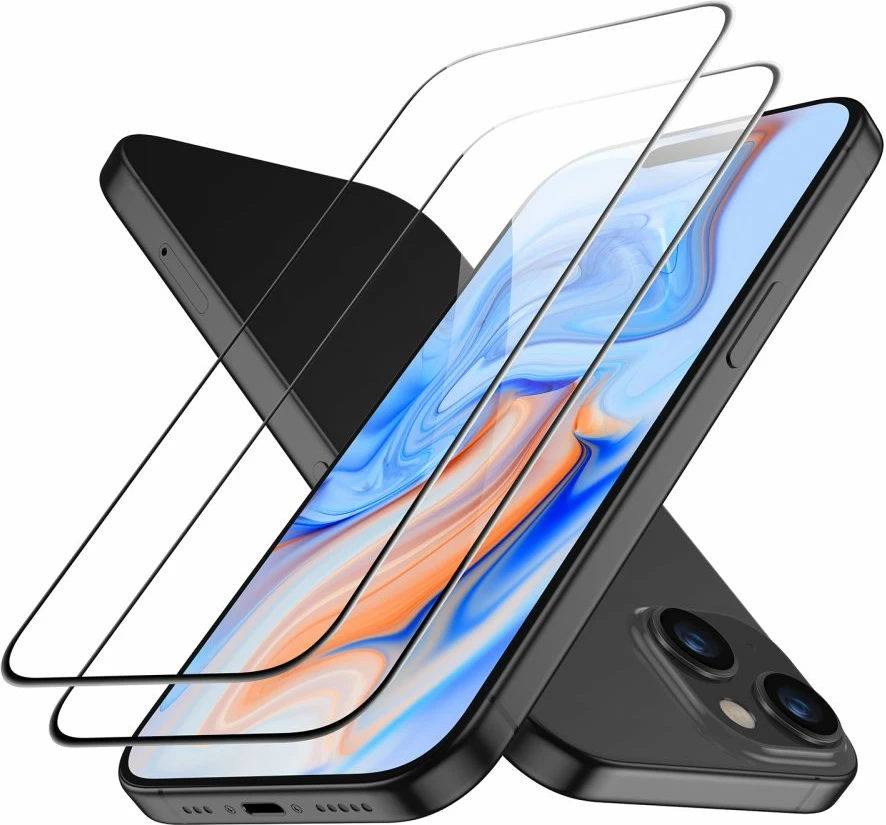 Mbrojtës xhami ESR për iPhone 15, 2 copë, i zi